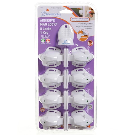 Dreambaby Adhesive Mag Locks 8 Locks, 1 Key L859